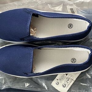Navy Blue Slip-On Canvas Shoes